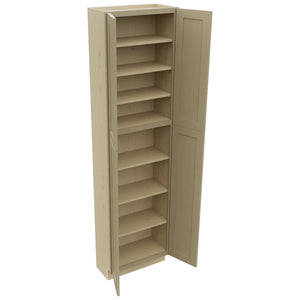 Fabuwood Galaxy Desert Oak TP241290 Tall Pantry Cabinet, Open View