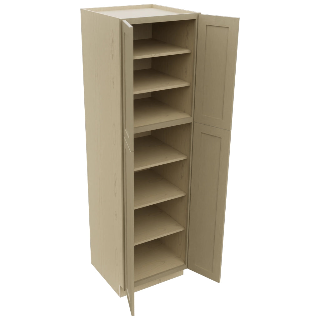 Fabuwood Galaxy Desert Oak TP242484 Tall Pantry Cabinet, Open View