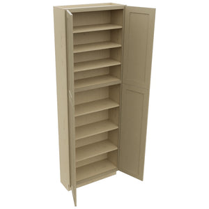 Fabuwood Galaxy Desert Oak TP301290 Tall Pantry Cabinet, Open View