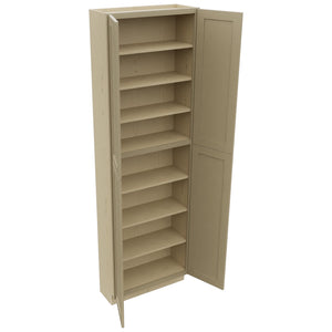 Fabuwood Galaxy Desert Oak TP301296 Tall Pantry Cabinet, Open View