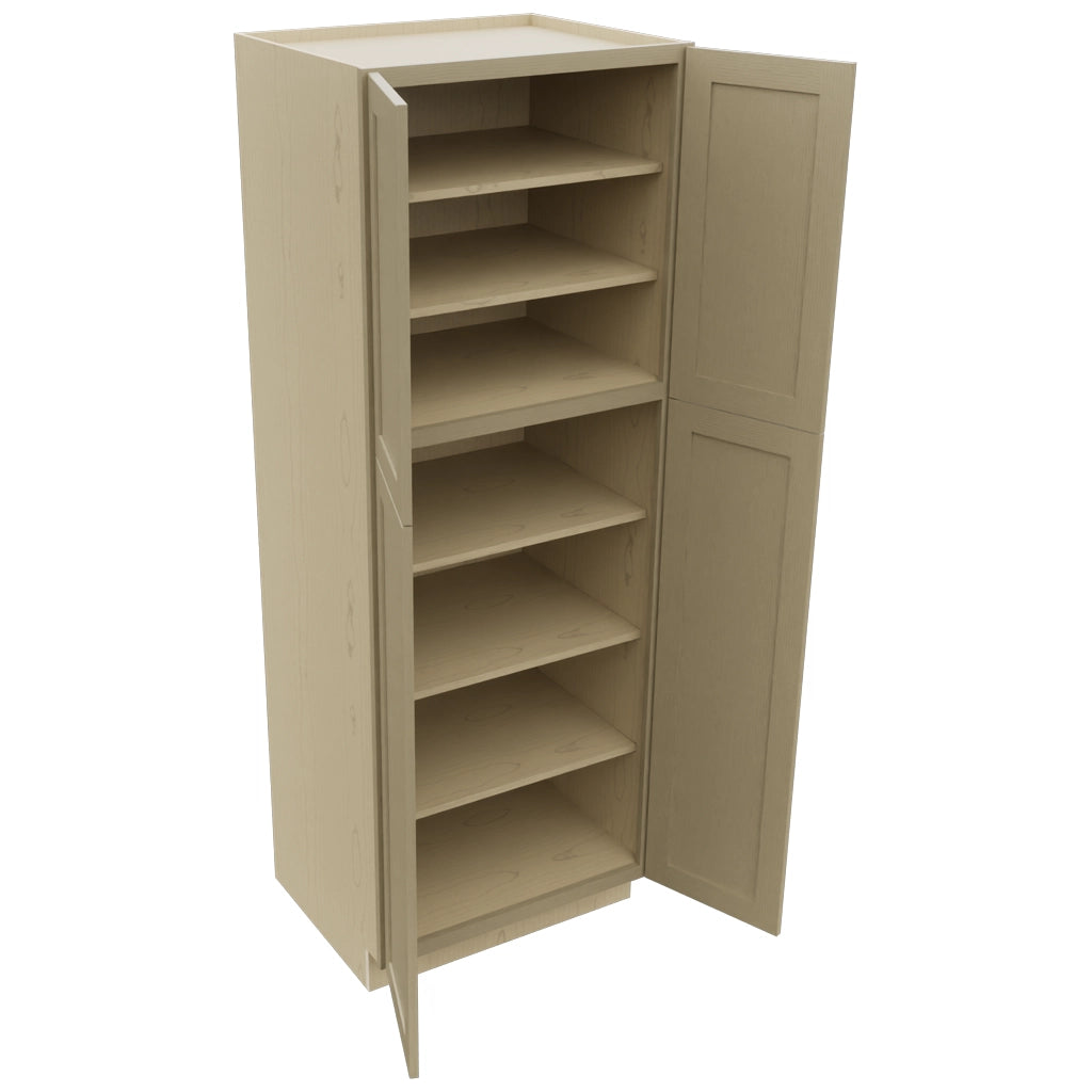 Fabuwood Galaxy Desert Oak TP302484 Tall Pantry Cabinet, Open View
