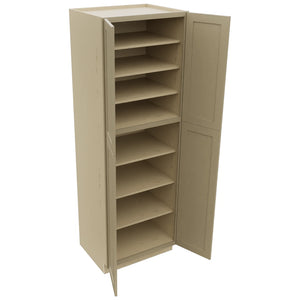Fabuwood Galaxy Desert Oak TP302490 Tall Pantry Cabinet, Open View