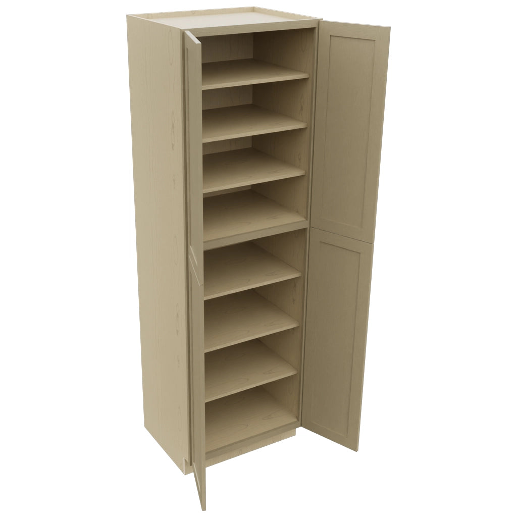 Fabuwood Galaxy Desert Oak TP302496 Tall Pantry Cabinet, Open View