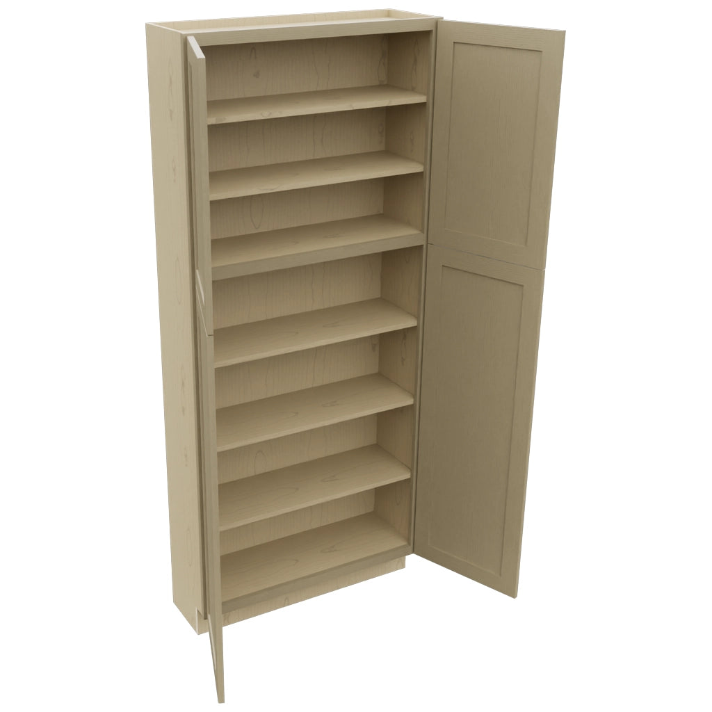 Fabuwood Galaxy Desert Oak TP361284 Tall Pantry Cabinet, Open View