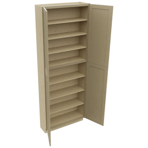 Fabuwood Galaxy Desert Oak TP361296 Tall Pantry Cabinet, Open View