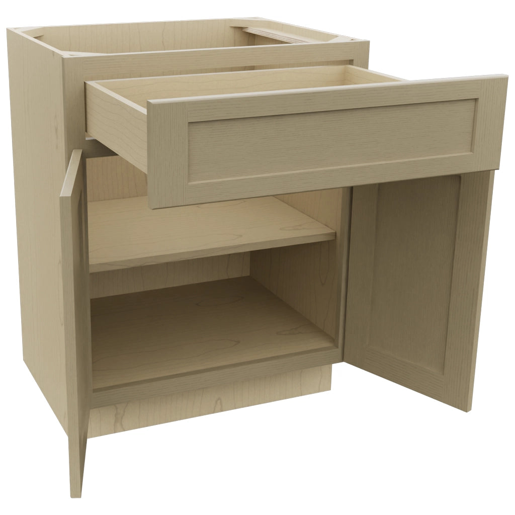 Fabuwood Galaxy Desert Oak VB27-34 Vanity Base Standard Cabinet, Open View