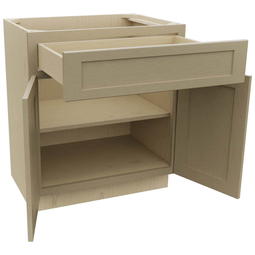 Fabuwood Galaxy Desert Oak VB30-34 Vanity Base Standard Cabinet, Open View