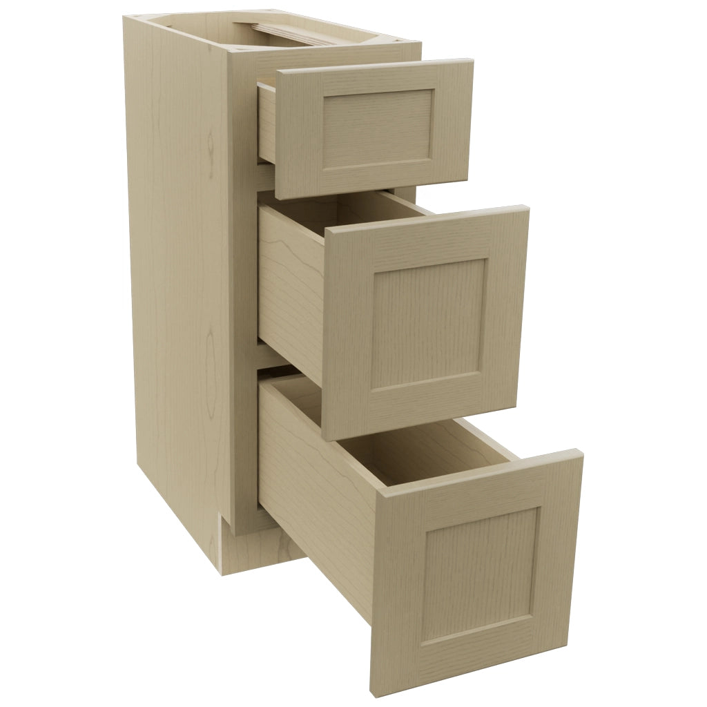 Fabuwood Galaxy Desert Oak VDB12-34 Vanity Drawer Cabinet, Open View