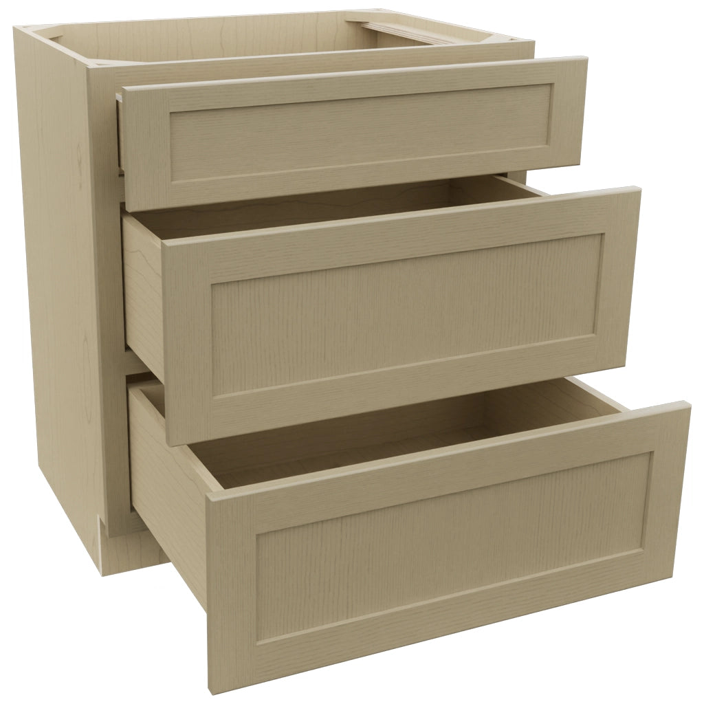Fabuwood Galaxy Desert Oak VDB30-34 Vanity Drawer Cabinet, Open View