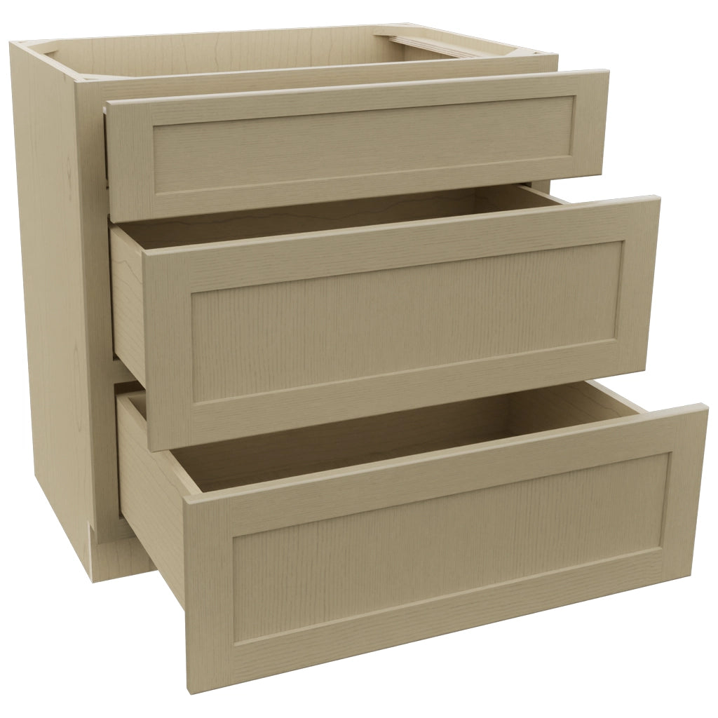 Fabuwood Galaxy Desert Oak VDB33-34 Vanity Drawer Cabinet, Open View