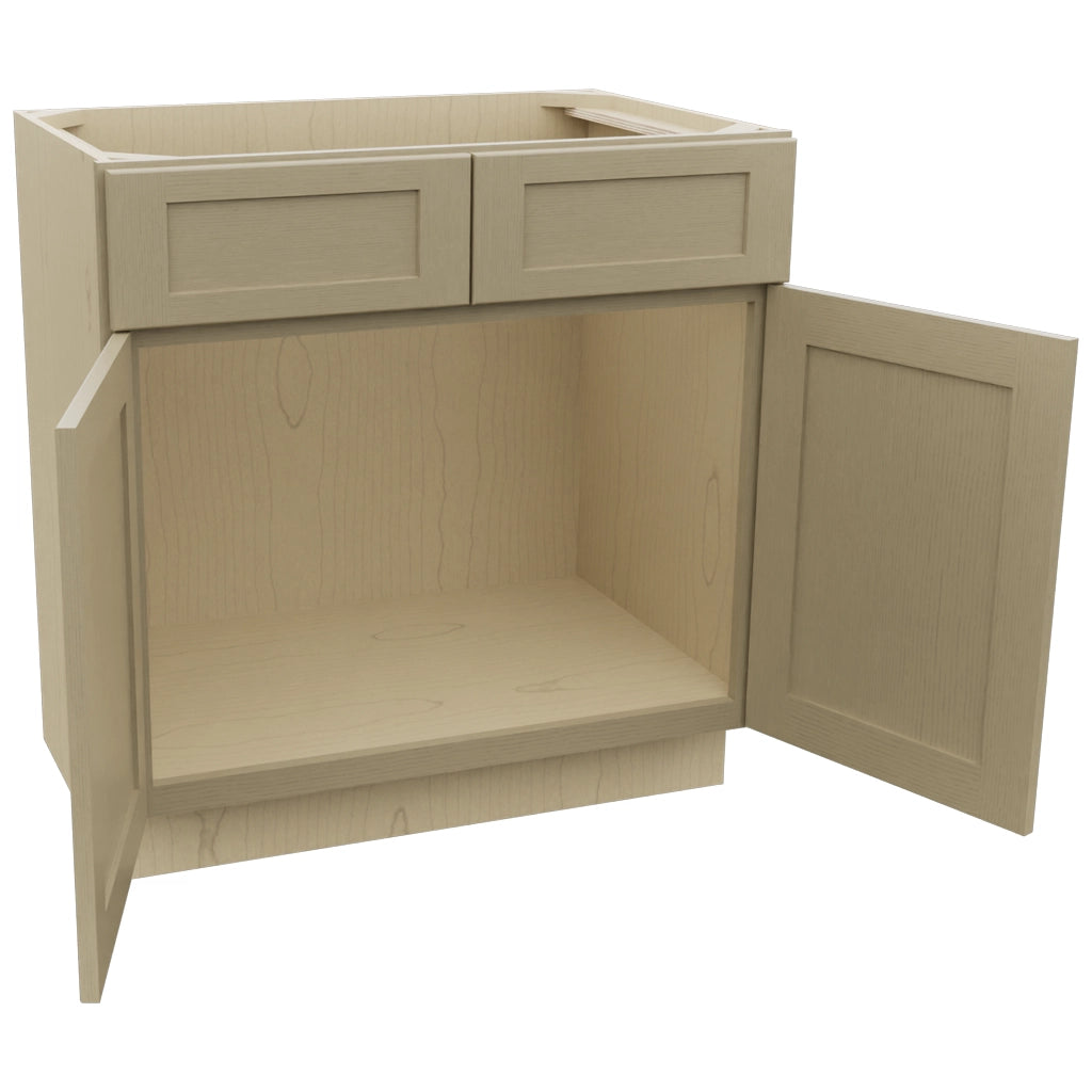 Fabuwood Galaxy Desert Oak VSB33-34 Vanity Sink Cabinet, Open View