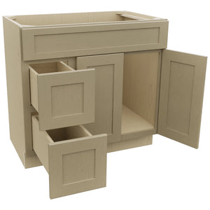 Fabuwood Galaxy Desert Oak VSD42 Vanity Combo Cabinet, Open View