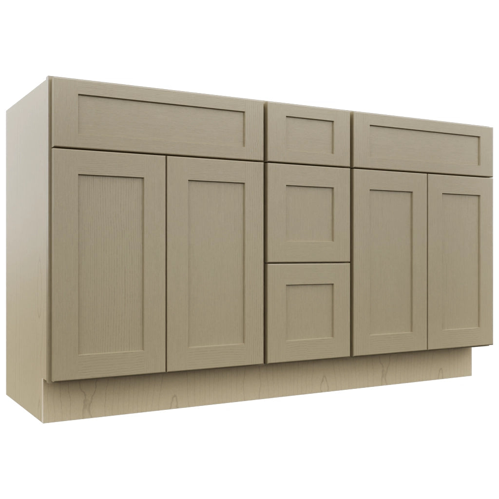 Fabuwood Galaxy Desert Oak VSD60DOUBLE Vanity Combo Cabinet, Front View