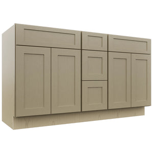 Fabuwood Galaxy Desert Oak VSD60DOUBLE Vanity Combo Cabinet, Front View