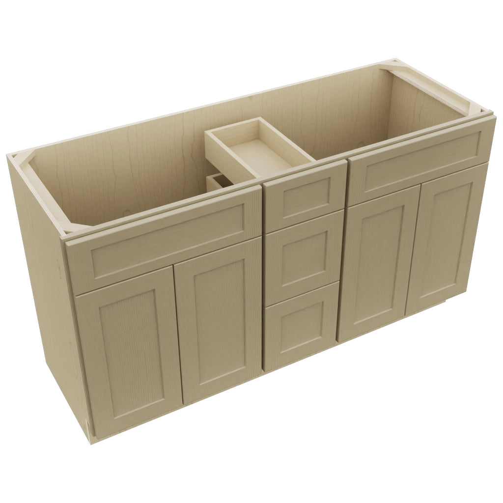 Fabuwood Galaxy Desert Oak VSD60DOUBLE Vanity Combo Cabinet, Top View