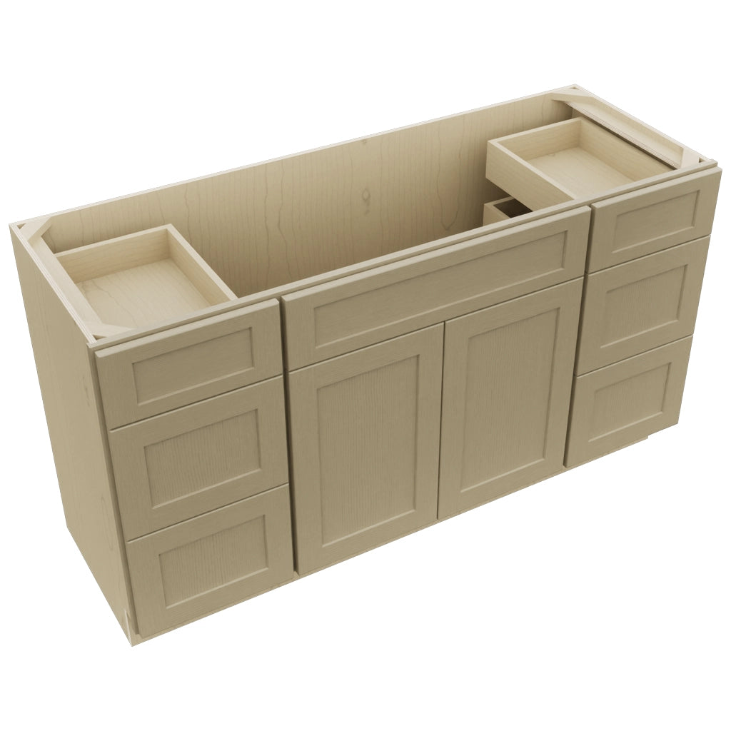 Fabuwood Galaxy Desert Oak VSD60SINGLE Vanity Combo Cabinet, Top View