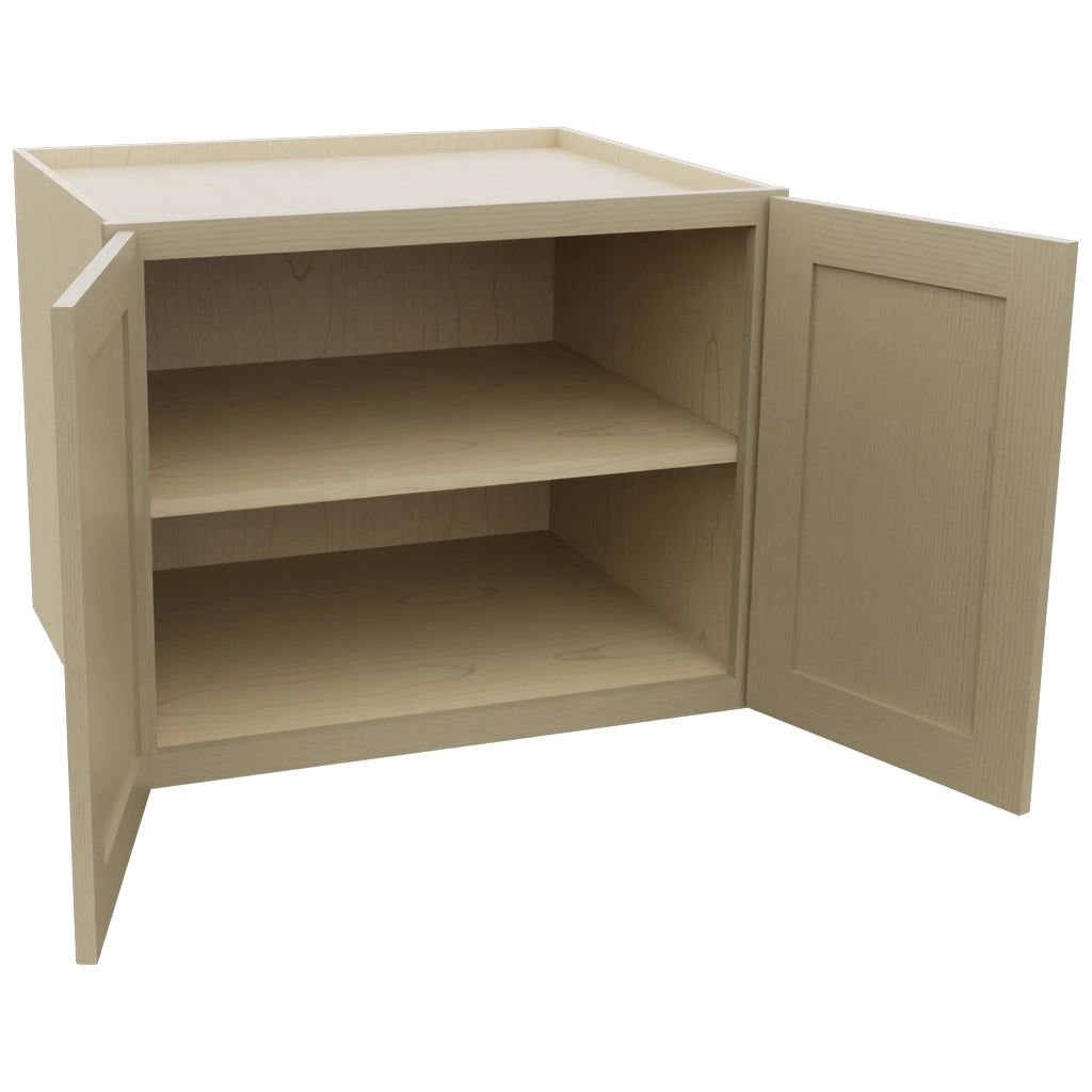 Fabuwood Galaxy Desert Oak W302424 Wall Deep Cabinet, Open View