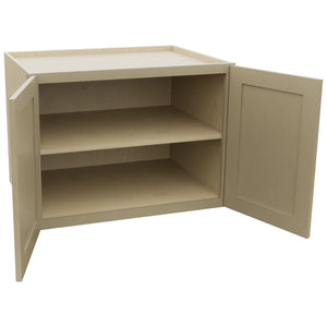 Fabuwood Galaxy Desert Oak W332424 Wall Deep Cabinet, Open View