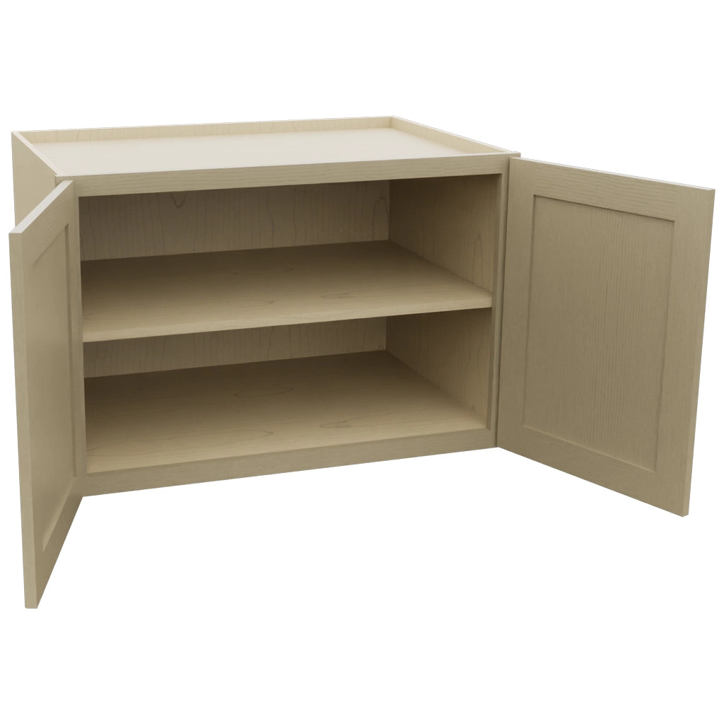Fabuwood Galaxy Desert Oak W362424 Wall Deep Cabinet, Open View