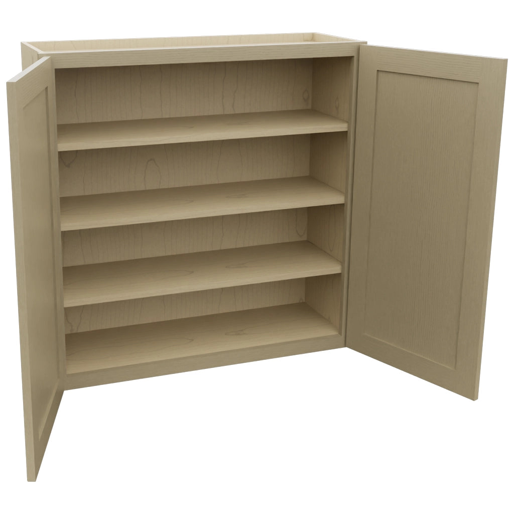 Fabuwood Galaxy Desert Oak W3636 Wall Standard Cabinet, Open View