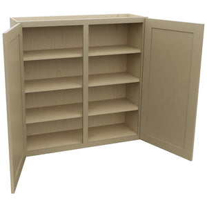 Fabuwood Galaxy Desert Oak W3939 Wall Standard Cabinet, Open View