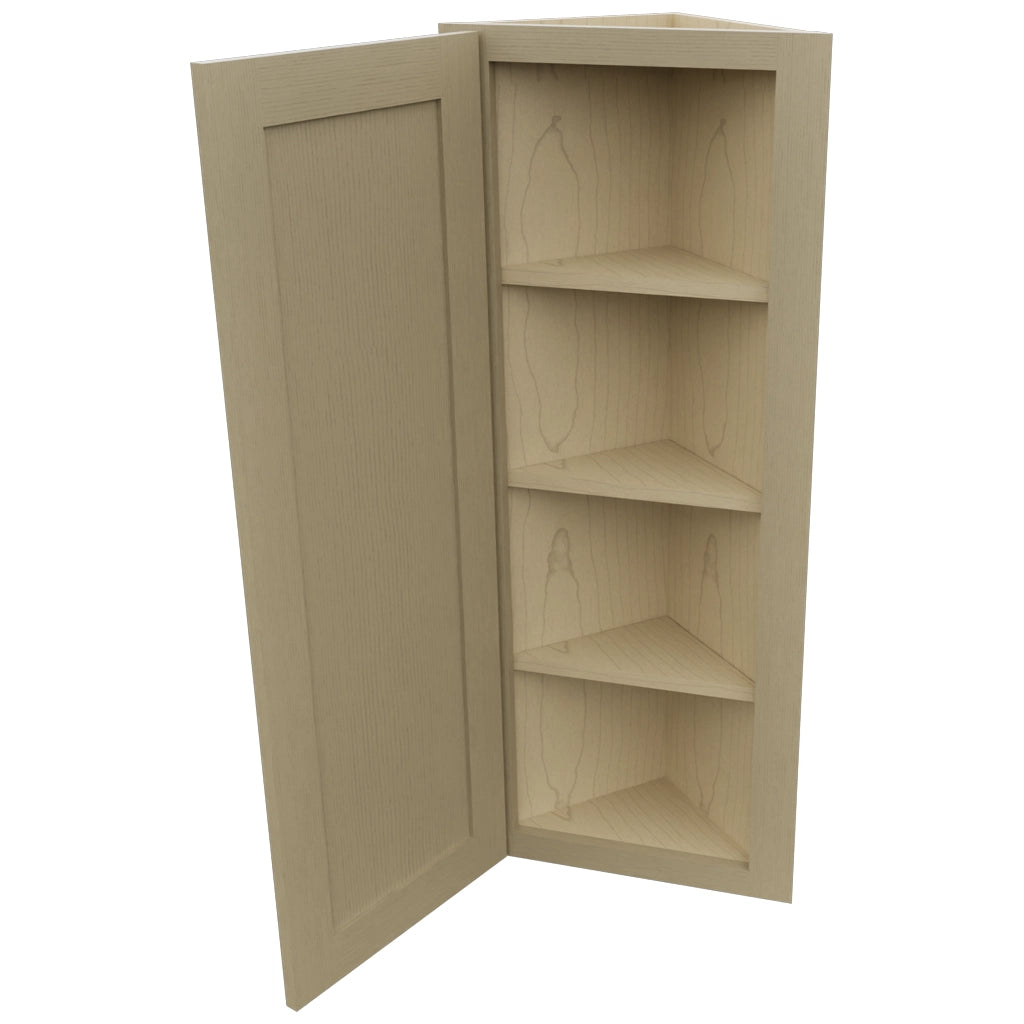 Fabuwood Galaxy Desert Oak WAE1242 Wall Angle End Cabinet, Open View