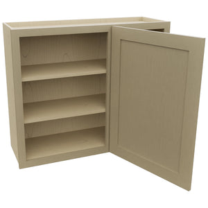 Fabuwood Galaxy Desert Oak WBC3630 Wall Corner Blind Cabinet, Open View