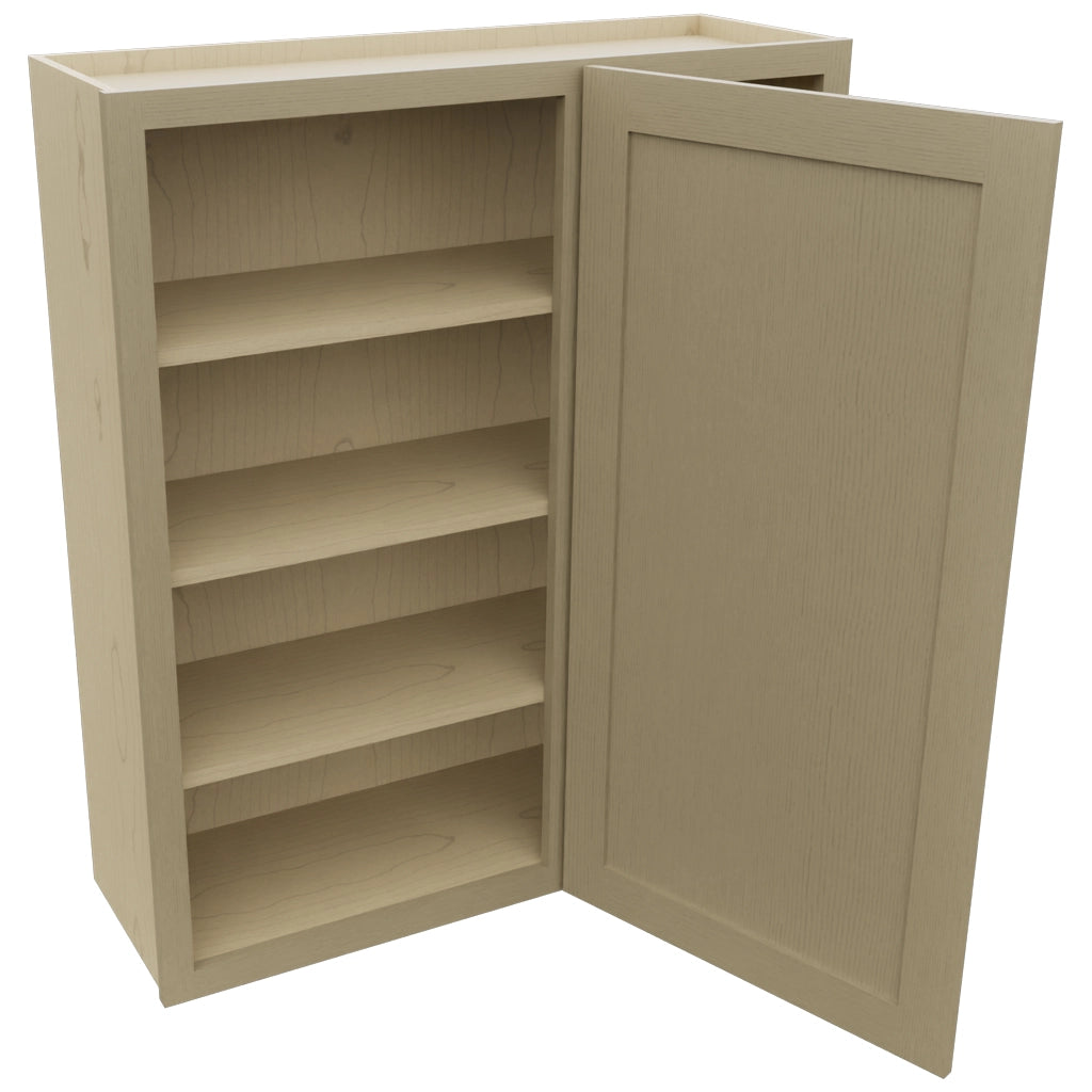 Fabuwood Galaxy Desert Oak WBC3642 Wall Corner Blind Cabinet, Open View