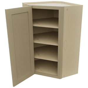 Fabuwood Galaxy Desert Oak WDC2439 Wall Corner Diagonal Cabinet, Open View