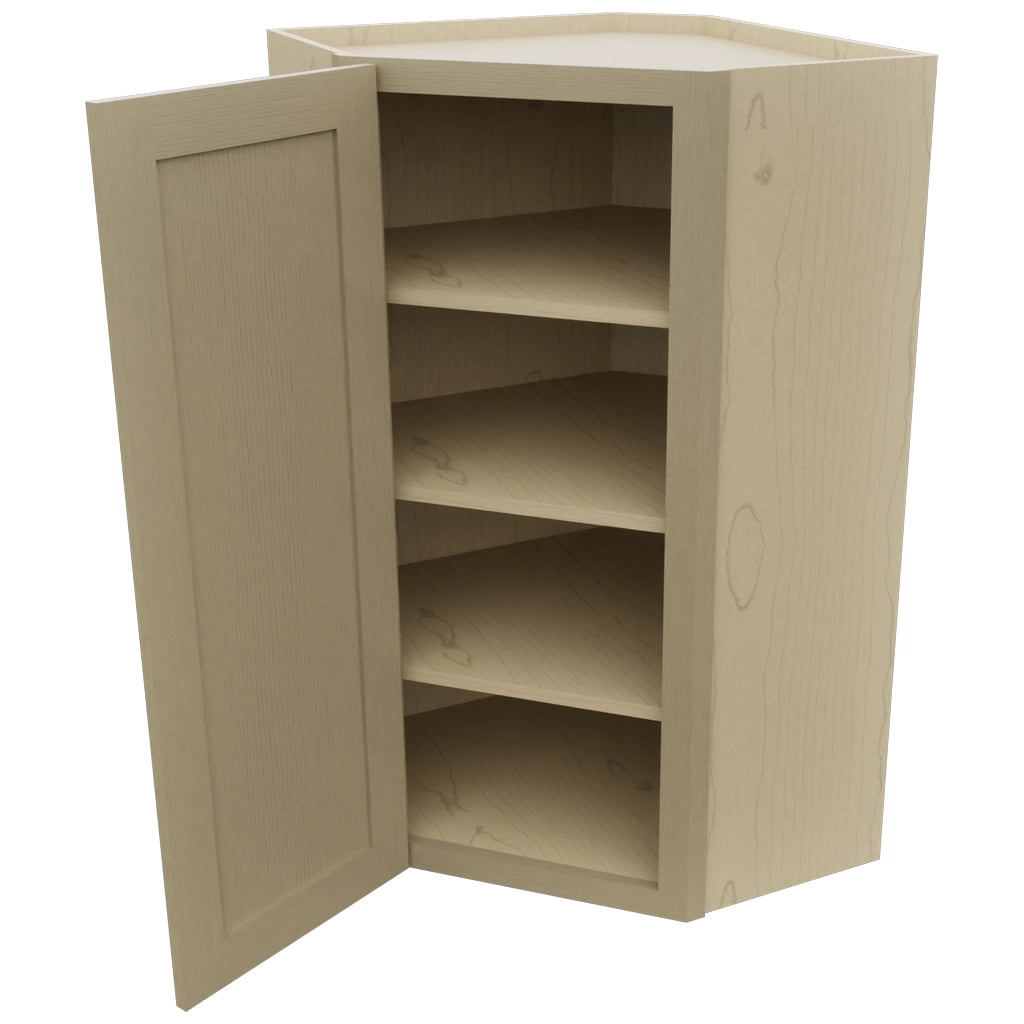 Fabuwood Galaxy Desert Oak WDC2442 Wall Corner Diagonal Cabinet, Open View