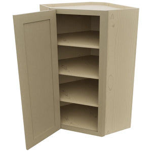 Fabuwood Galaxy Desert Oak WDC2442 Wall Corner Diagonal Cabinet, Open View