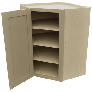 Fabuwood Galaxy Desert Oak WDC2736 Wall Corner Diagonal Cabinet, Open View