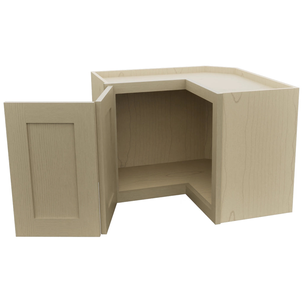 Fabuwood Galaxy Desert Oak WPC2418 Wall Corner Pie Cabinet, Open View