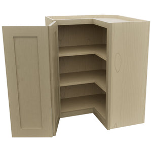 Fabuwood Galaxy Desert Oak WPC2430 Wall Corner Pie Cabinet, Open View