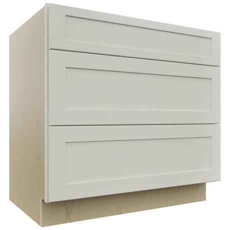 Fabuwood Galaxy Dove DB36 Base 3 Drawers Cabinet, Front View