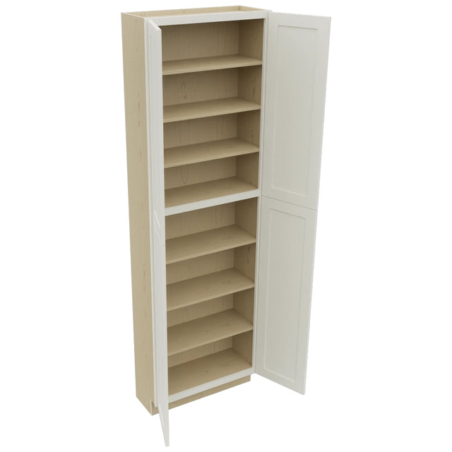 Fabuwood Galaxy Dove TP301296 Tall Pantry Cabinet, Open View