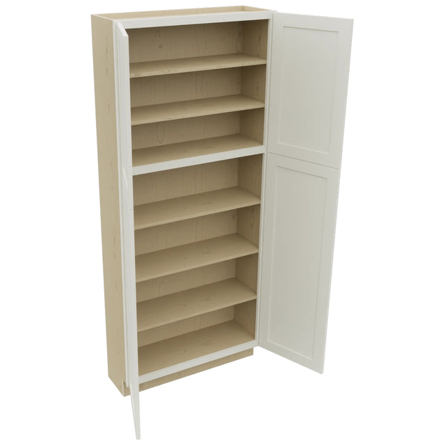 Fabuwood Galaxy Dove TP361284 Tall Pantry Cabinet, Open View