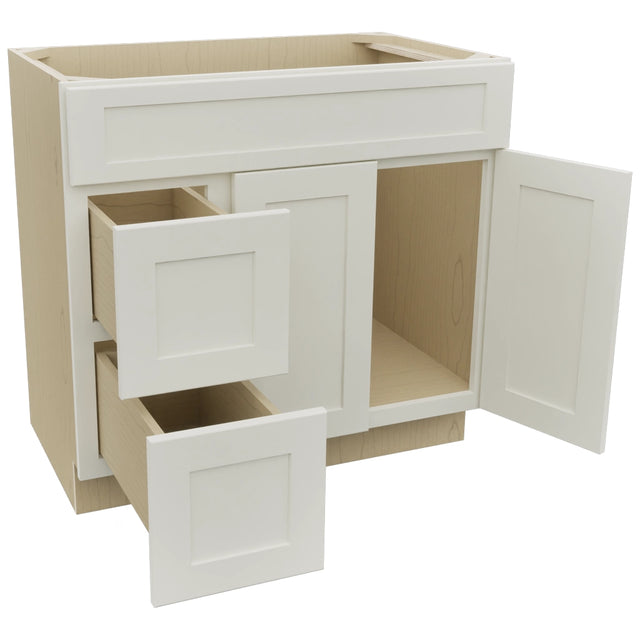 Fabuwood Galaxy Dove VSD42 Vanity Combo Cabinet, Open View