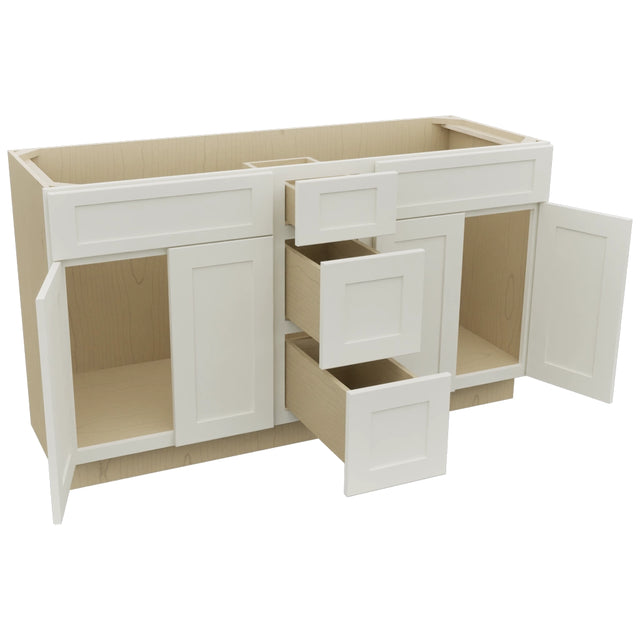 Fabuwood Galaxy Dove VSD60DOUBLE Vanity Combo Cabinet, Open View