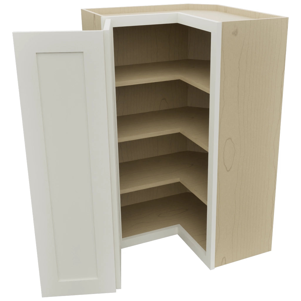 Fabuwood Galaxy Dove WPC2439 Wall Corner Pie Cabinet, Open View