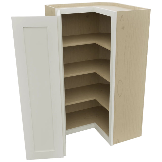 Fabuwood Galaxy Dove WPC2442 Wall Corner Pie Cabinet, Open View