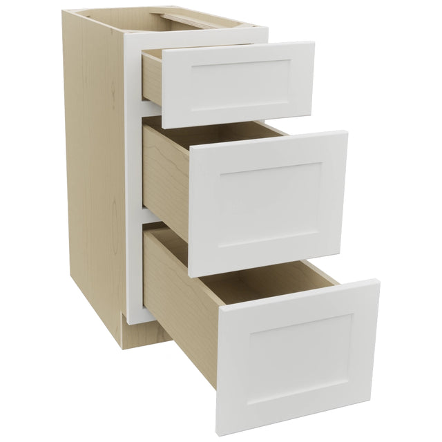 Fabuwood Galaxy Frost DB15 Base 3 Drawers Cabinet, Open View