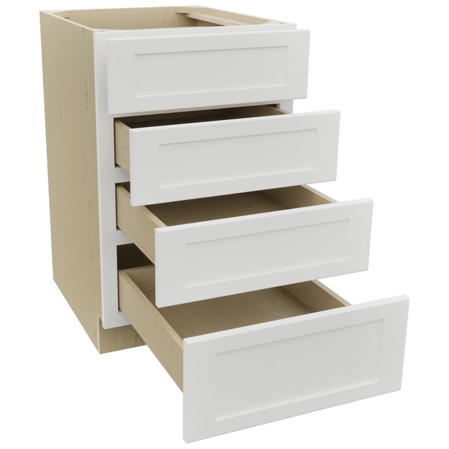 Fabuwood Galaxy Frost DB21-4 Base 4 Drawers Cabinet, Open View
