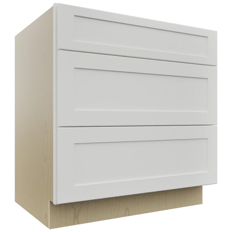 Fabuwood Galaxy Frost DB33 Base 3 Drawers Cabinet, Front View