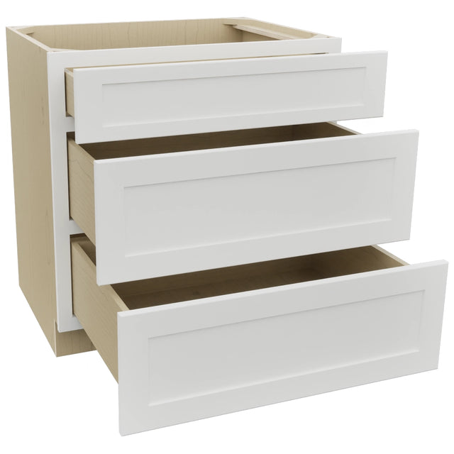 Fabuwood Galaxy Frost DB33 Base 3 Drawers Cabinet, Open View