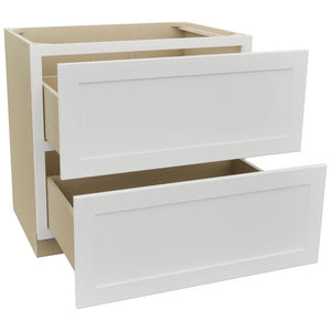 Fabuwood Galaxy Frost DB36-2 Base 2 Drawers Cabinet, Open View