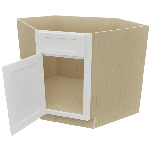 Fabuwood Galaxy Frost DSB36 Base Corner Diagonal Sink Cabinet, Open View