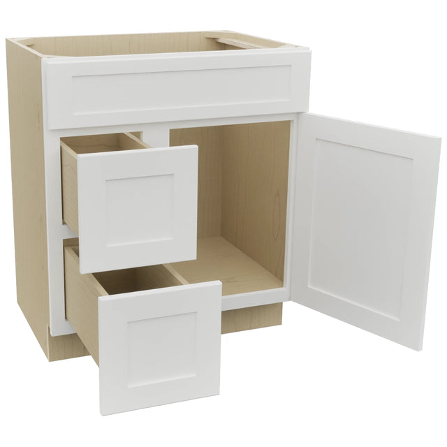 Fabuwood Galaxy Frost VSD36DL Vanity Combo Cabinet, Open View