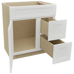 Fabuwood Galaxy Frost VSD36DR Vanity Combo Cabinet, Open View