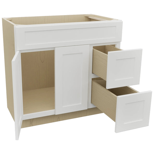 Fabuwood Galaxy Frost VSD48 Vanity Combo Cabinet, Open View